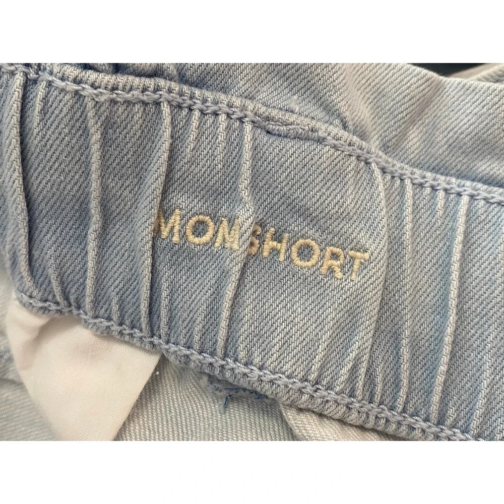 Old Navy Mom Shorts Womens 18 Light Wash Denim Paperbag High Rise‎ Tie Waist